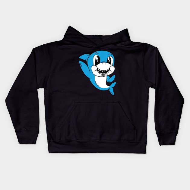 Baby Shark Waving Kids Hoodie by Imaginariux